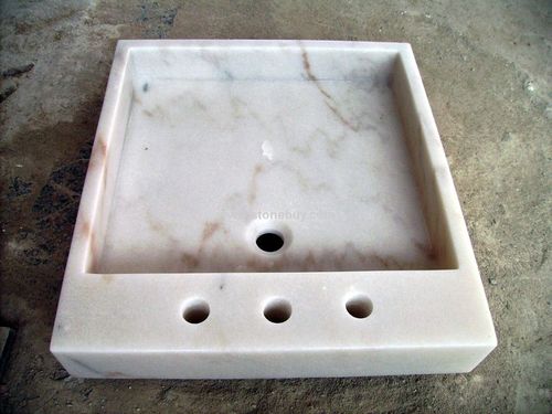 大理石洗手盆yf-035b广西白 - 产品展示 - 云浮市诚利达石材洁具厂